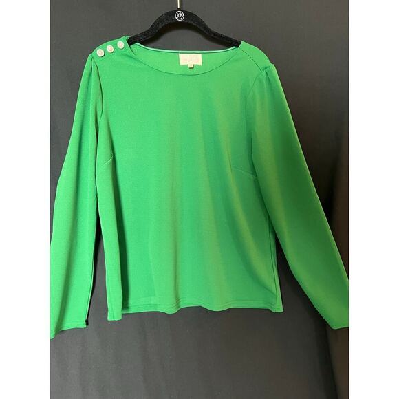 Melloday Blouse/Green/Large/Button Detail/Holiday/Work/Professional - Picture 1 of 7
